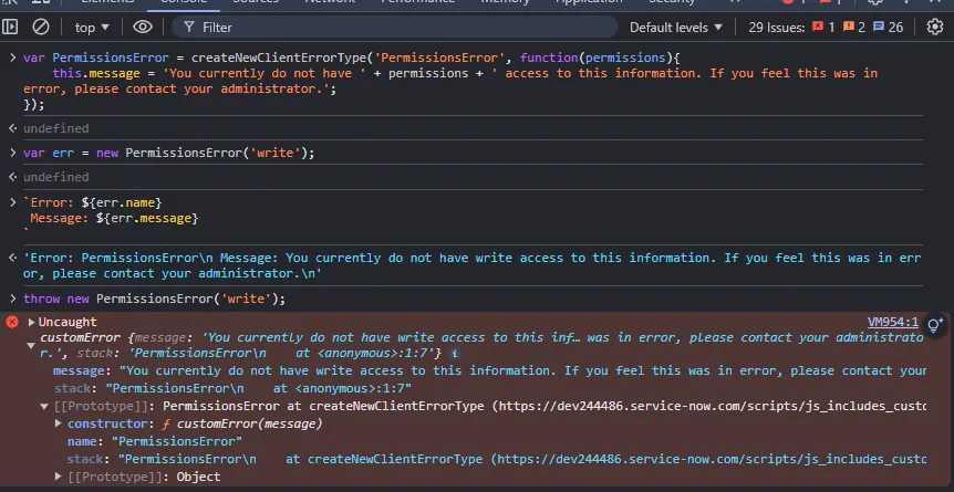 Create New Error Type Script Include Image