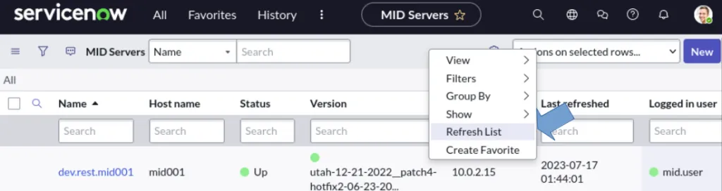 mid-refresh list